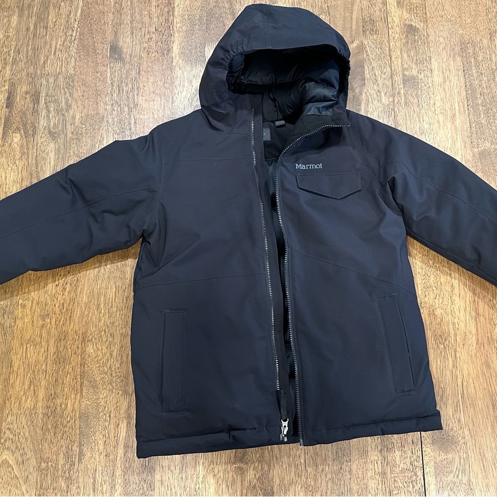 Kids XL Black Marmot Rochester Ski Jacket, 700 Fill Down, Waterproof